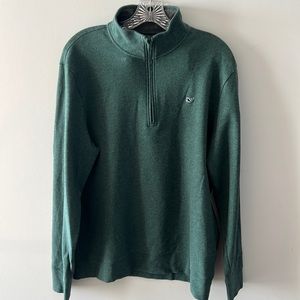 Men’s large heather green quarter zip vineyard, vines pull over